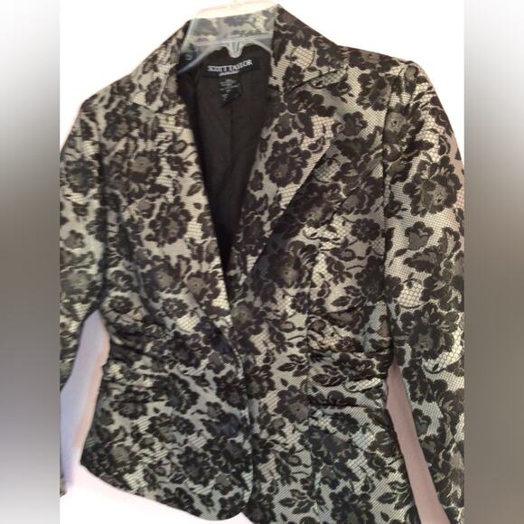Scott Taylor Petite black lace tan two Blazer with Pockets size petite small - Picture 3 of 7